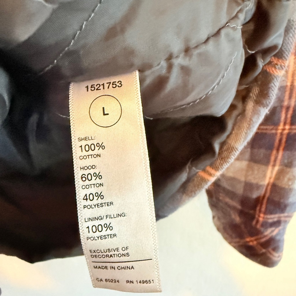 Legendary Outfitters Men's Blue/Orange Plaid Flannel Shirt Jacket Size Large - Picture 5 of 6